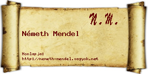 Németh Mendel névjegykártya