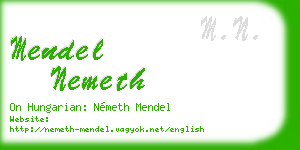 mendel nemeth business card